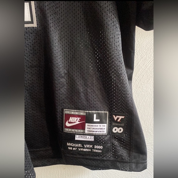 NIKE VIRGINIA TECH MEMORABILIA VT MICHAEL VICK FOOTBALL JERSEY MENS SIZE L NWT - Picture 9 of 15